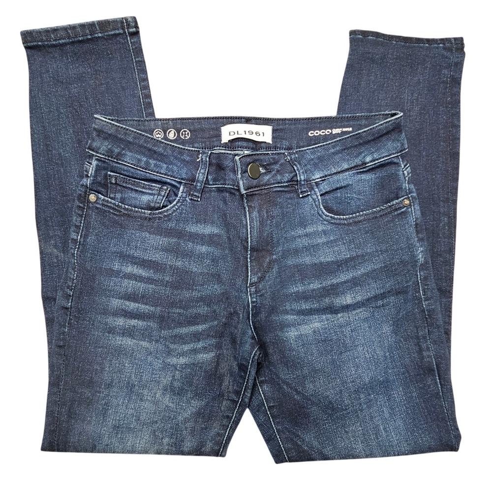 DL1961 Coco Curvy Ankle Skinny Jeans Moxee Dark Wash Denim Size 27 SKU 3404